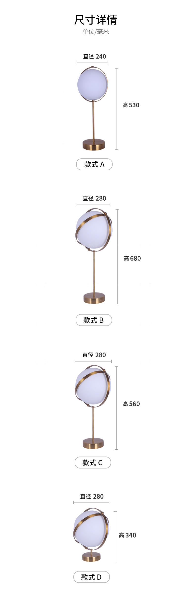 Nordic Lamp系列圆形玻璃台灯的详细介绍