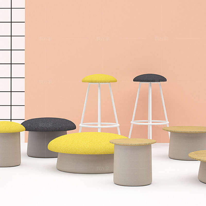 色彩北欧风格蘑菇吧椅