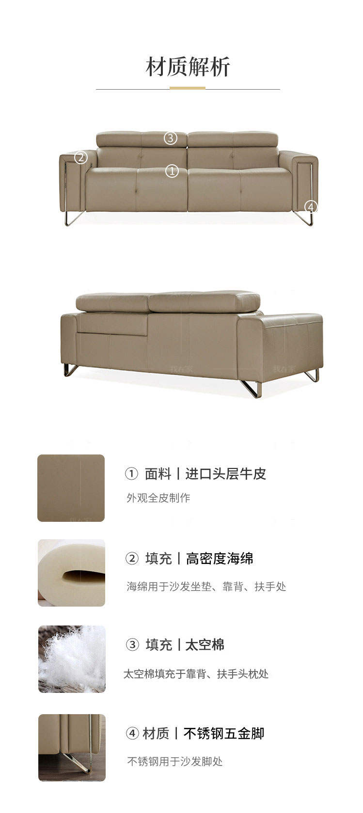 现代简约风格弗拉斯沙发（样品特惠）的家具详细介绍
