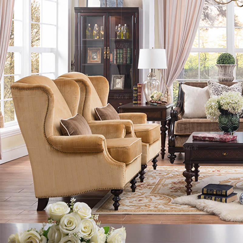传统美式风格摩洛凯沙发椅
