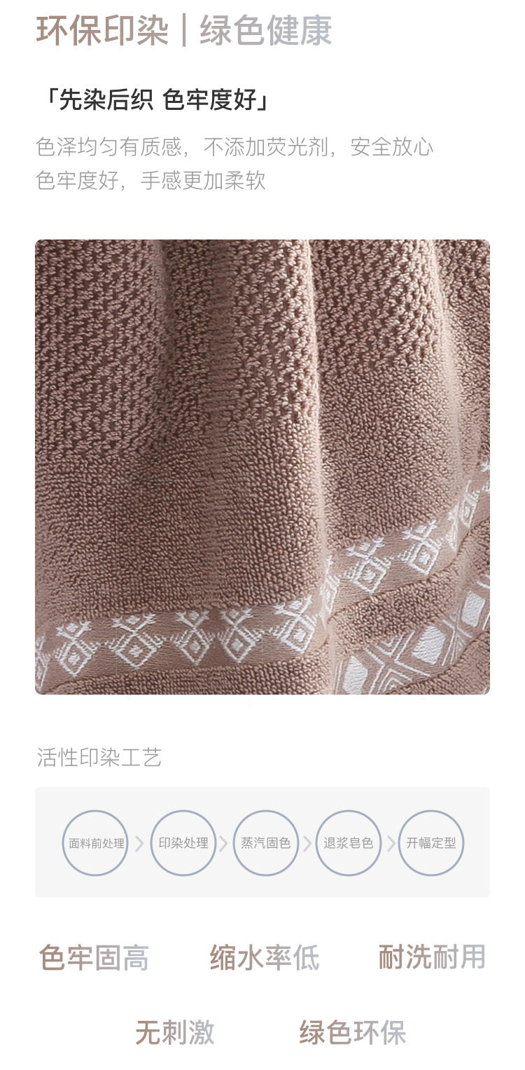 舒梦宣家纺系列时光全棉缎档面巾2条装的详细介绍