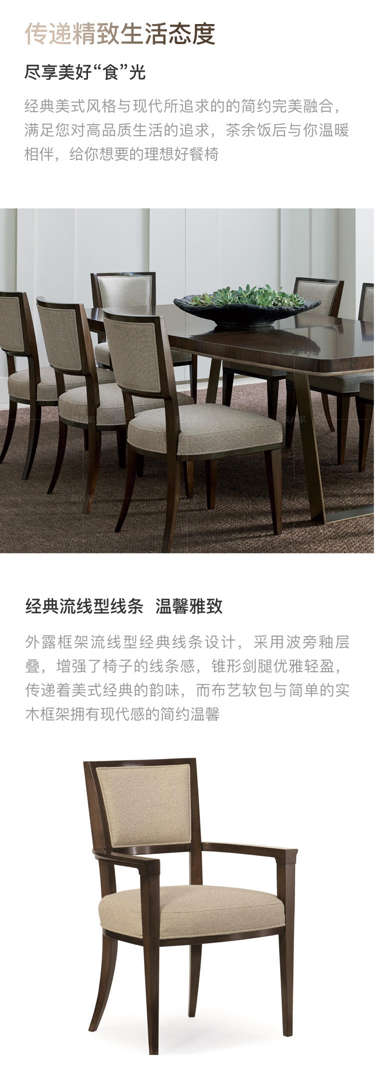 轻奢美式风格餐椅*2把（样品特惠）的家具详细介绍