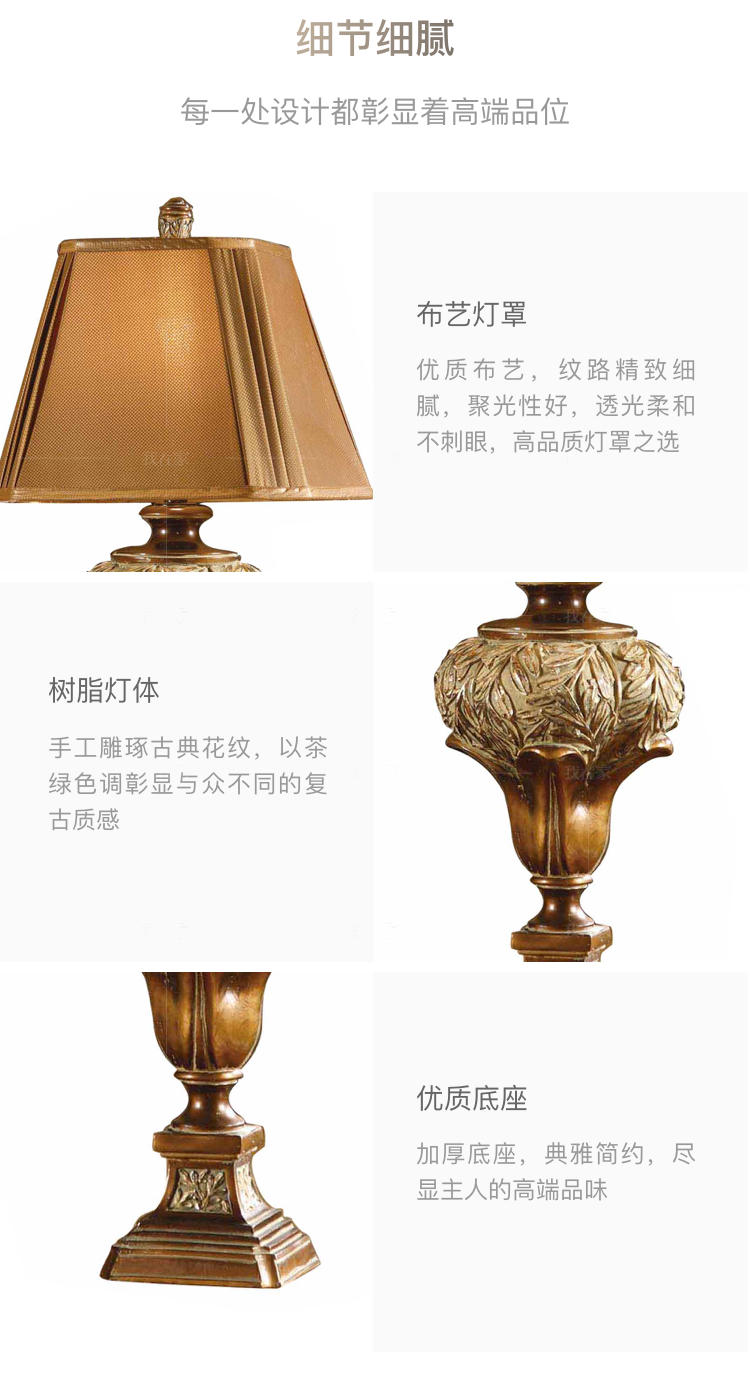 佛罗伦萨系列维尔拉美式台灯2台装的详细介绍