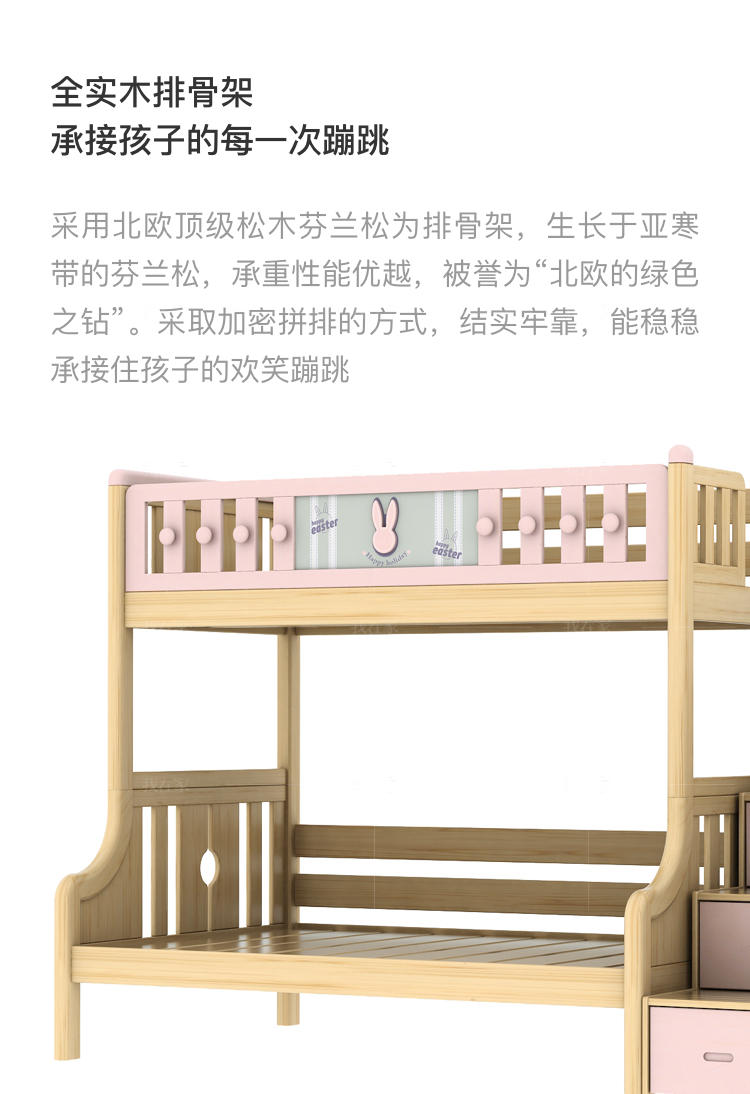北欧儿童风格北欧-瑞贝特子母床的家具详细介绍