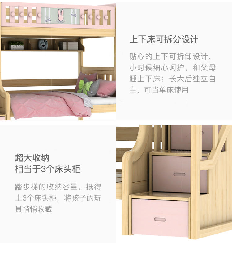 北欧儿童风格北欧-瑞贝特子母床的家具详细介绍