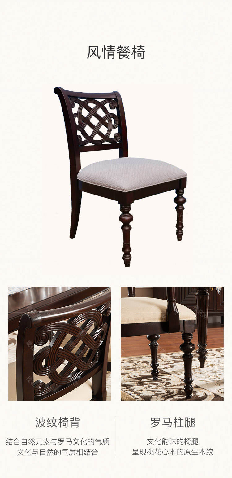 传统美式风格摩洛凯餐椅（2把）的家具详细介绍