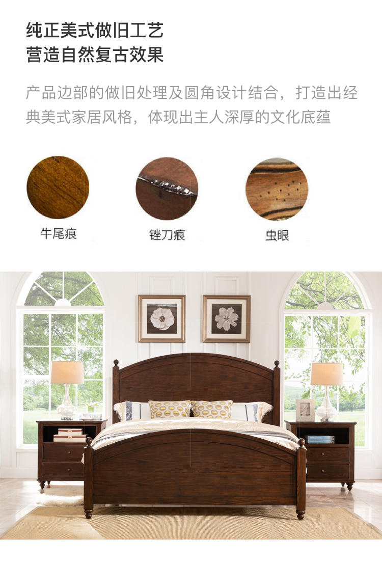 简约美式风格普拉莫双人床的家具详细介绍