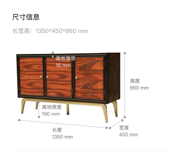 现代美式风格富尔顿短款餐边柜的家具详细介绍