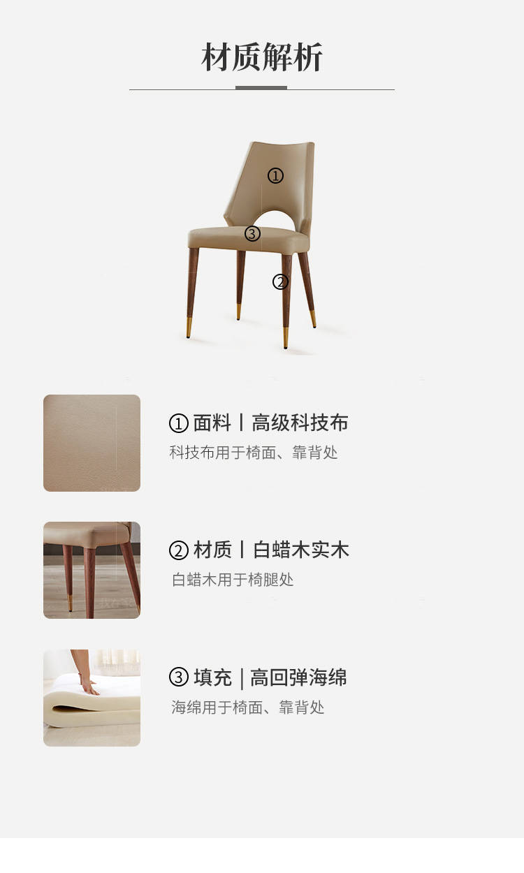 现代简约风格卡利亚餐椅（2把）的家具详细介绍