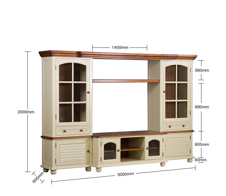 乡村美式风格洛利组合电视柜的家具详细介绍