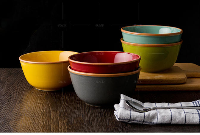 玉泉系列彩色6寸餐具饭碗小汤碗的详细介绍