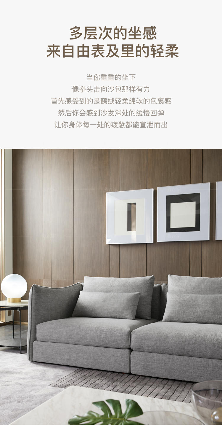 意式极简风格格度布艺沙发的家具详细介绍