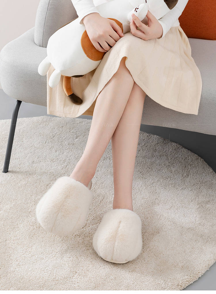 朴西系列毛绒猫爪保暖棉拖鞋的详细介绍