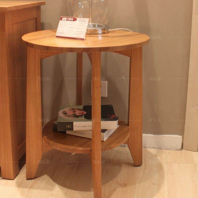 现代北欧风格极简设计双层圆形小茶桌