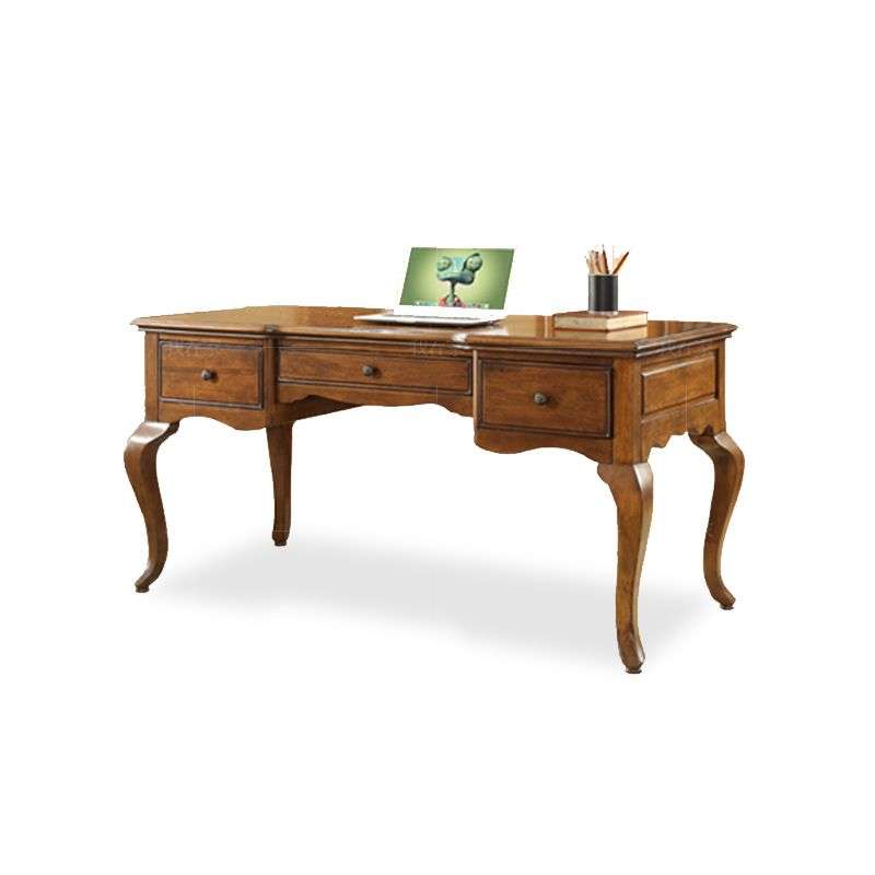 传统美式风格古典楸木实木书桌