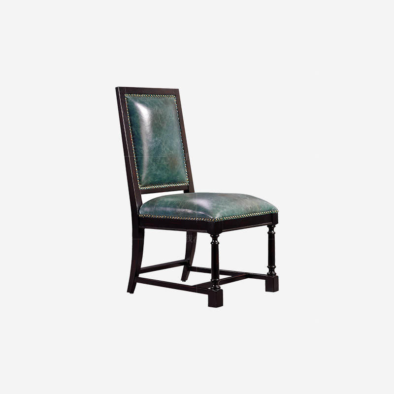 现代美式风格珍尼斯皮餐椅（2把）
