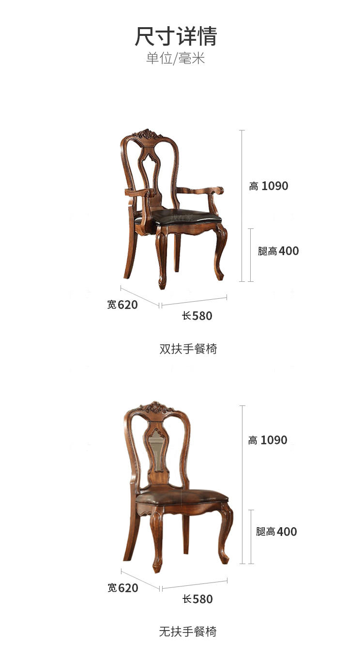 传统美式风格弗林特餐椅的家具详细介绍