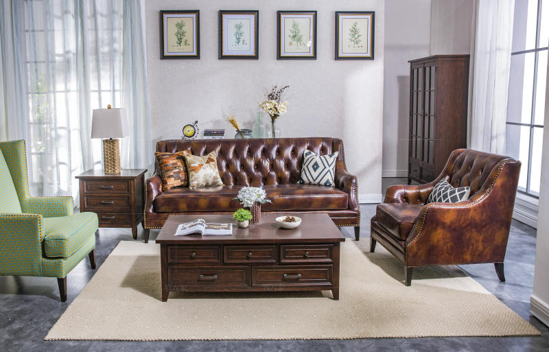 现代美式风格文森真皮沙发的家具详细介绍