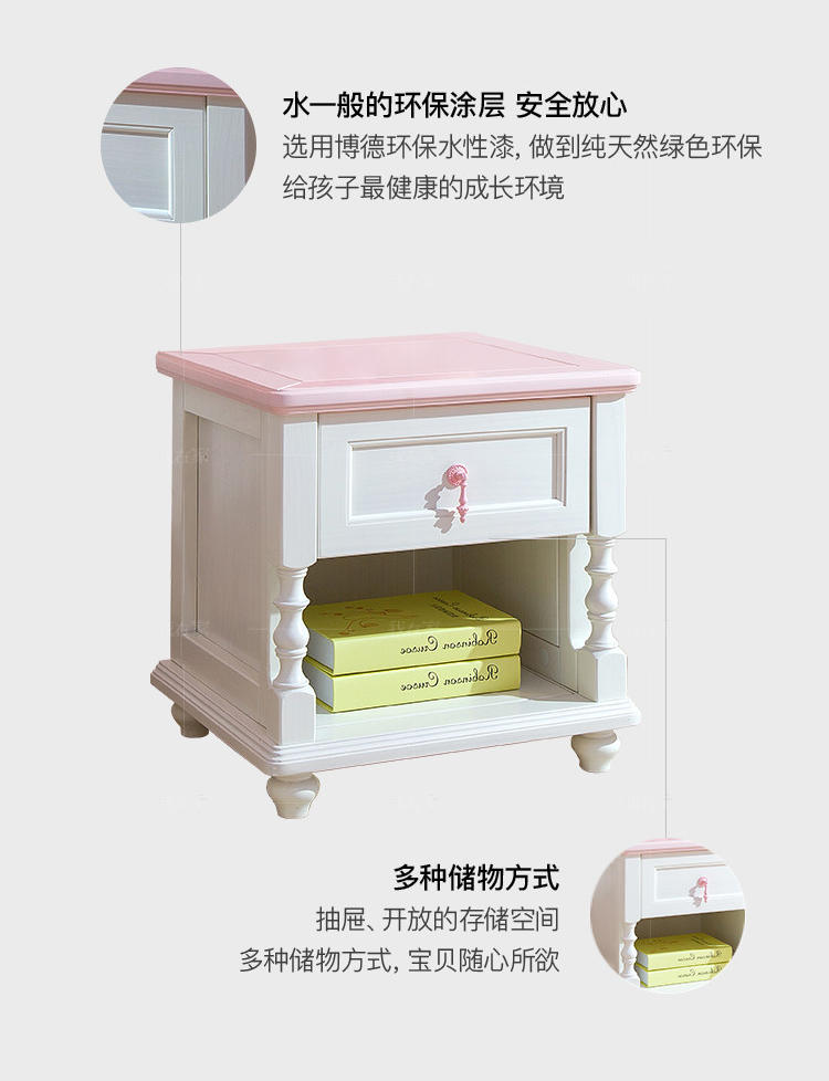 美式儿童风格美式-克里丝床头柜的家具详细介绍