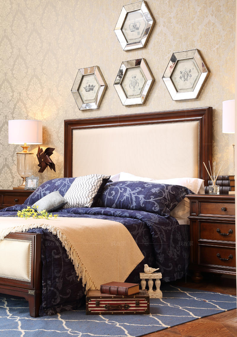 传统美式风格传统美式复古实木床的家具详细介绍