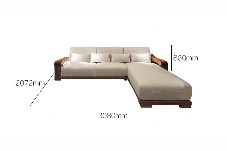 现代实木风格现代实木转角L型沙发的家具详细介绍