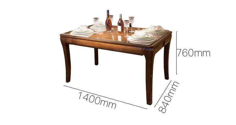 中式实木风格兰亭实木餐桌的家具详细介绍