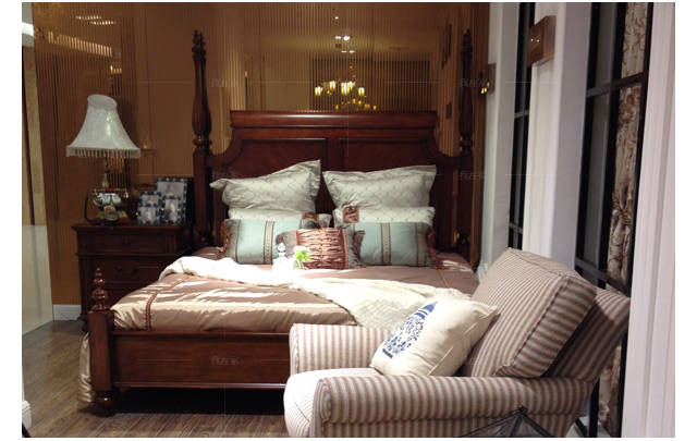 传统美式风格乐活实木床的家具详细介绍