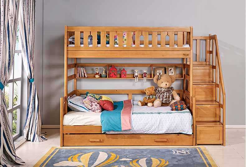 现代儿童风格北欧实木高低床的家具详细介绍