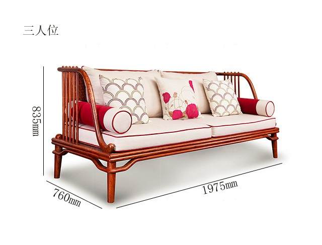 新古典中式风格风之翼实木沙发的家具详细介绍