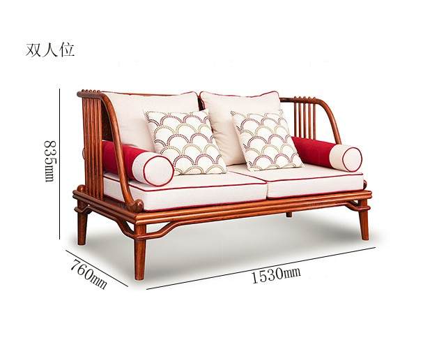 新古典中式风格风之翼实木沙发的家具详细介绍