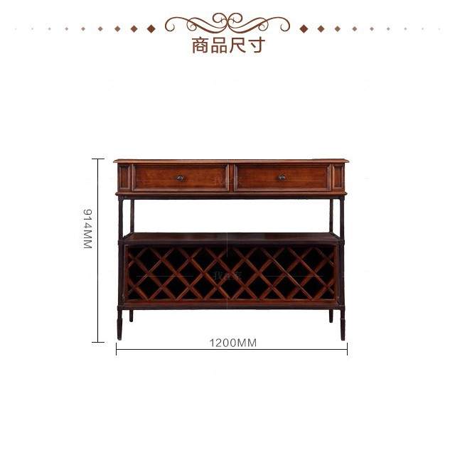 传统美式风格美式实木餐边柜不含镜子的家具详细介绍