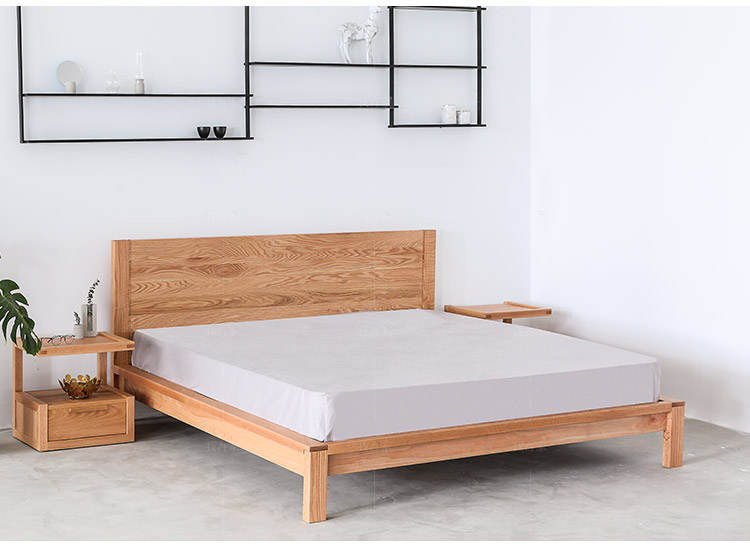 原木北欧风格方矩双人床的家具详细介绍