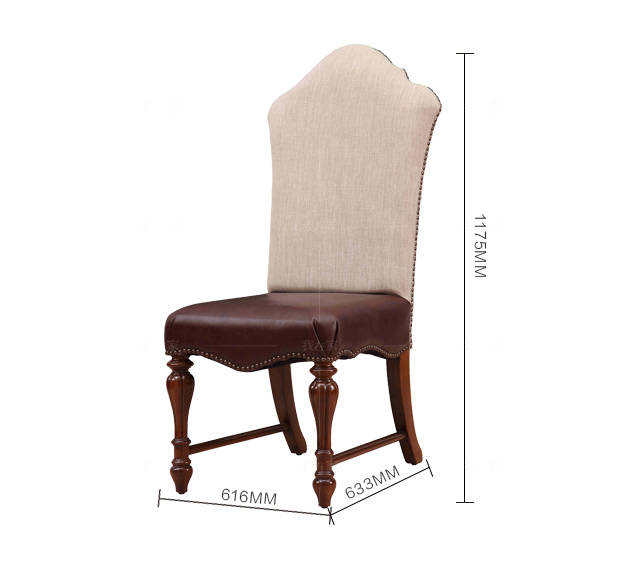 传统美式风格美式黄杨实木餐椅2把的家具详细介绍
