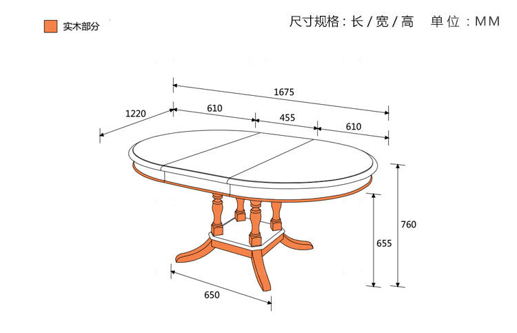 现代美式风格泰博乡村可伸缩圆形餐桌的家具详细介绍