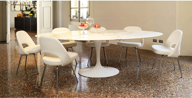 色彩北欧风格郁金香圆形餐桌的家具详细介绍