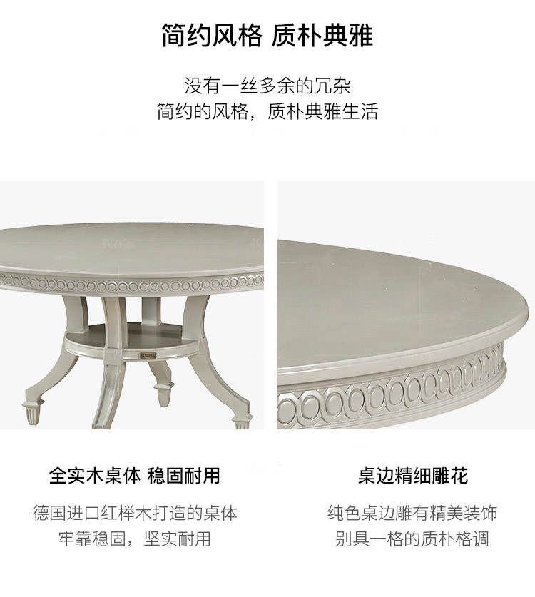 现代美式风格凯蒂斯圆餐桌的家具详细介绍
