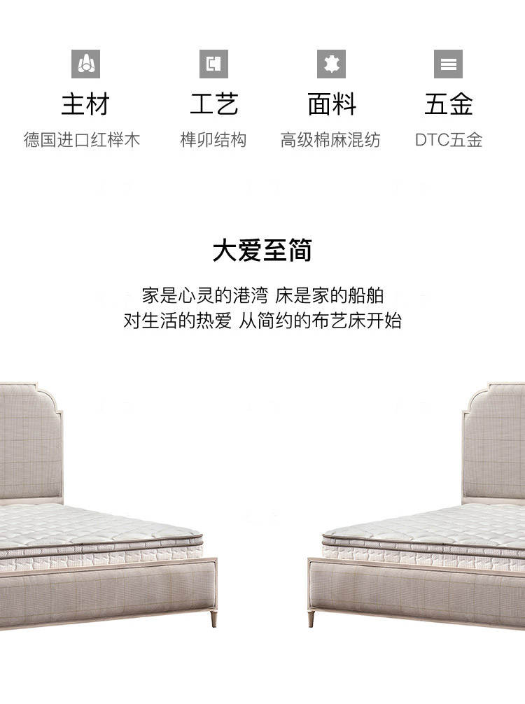 轻奢美式风格瑞拉布艺床（现货特惠）的家具详细介绍