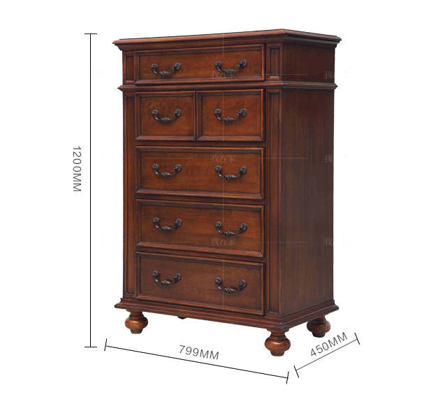 传统美式风格瑟斯六斗柜的家具详细介绍