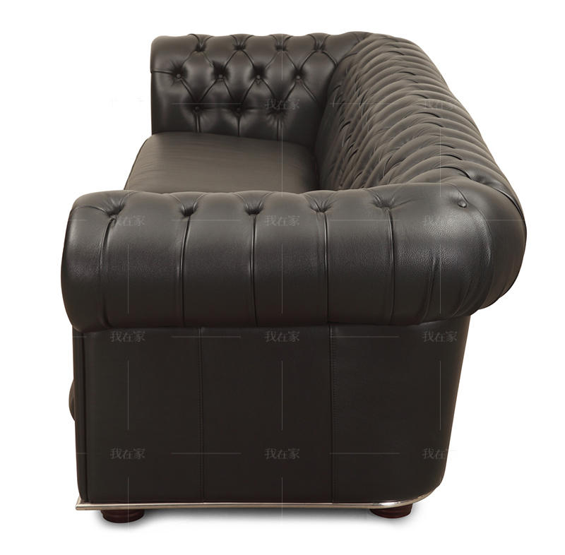 现代简约风格背靠拉扣弧形扶手沙发的家具详细介绍