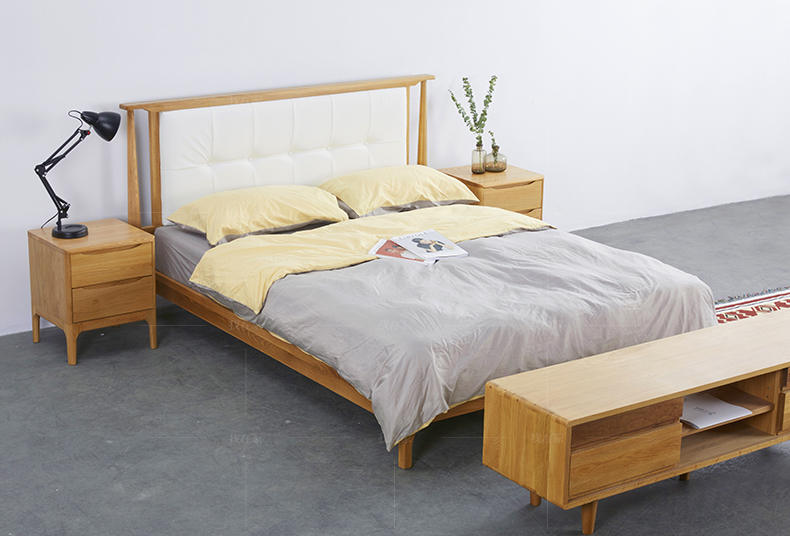 原木北欧风格望月双人床的家具详细介绍