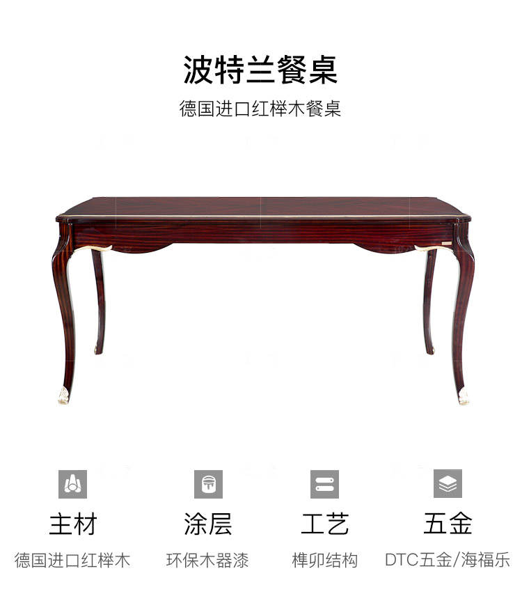 新古典法式风格波特餐桌(样品特惠）的家具详细介绍
