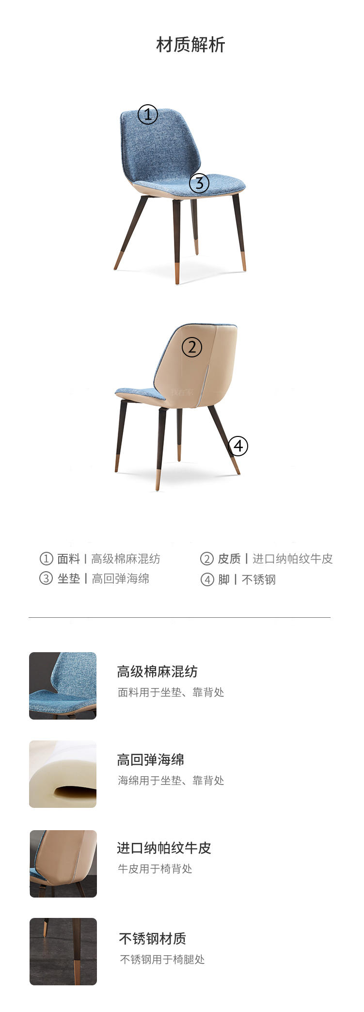 意式极简风格艾伦餐椅（样品特惠）的家具详细介绍