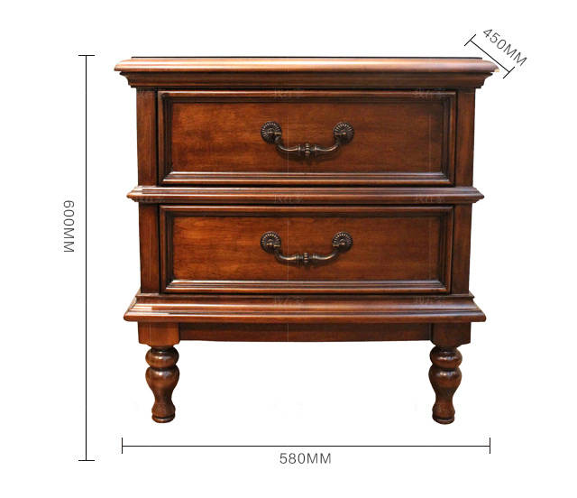 传统美式风格瑟斯床头柜的家具详细介绍