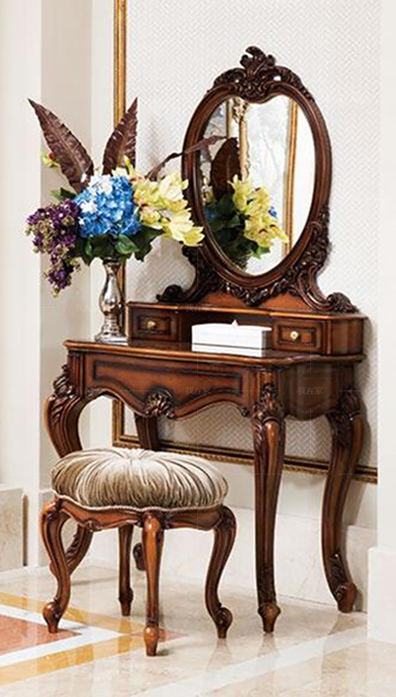 古典欧式风格莱特纳妆凳的家具详细介绍