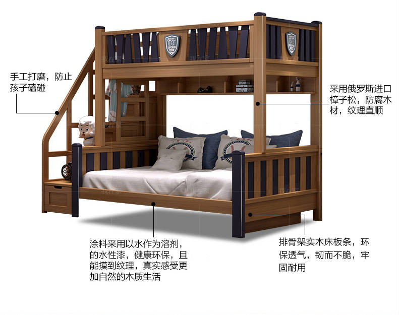 英式儿童风格利兹高低床(样品特惠）的家具详细介绍