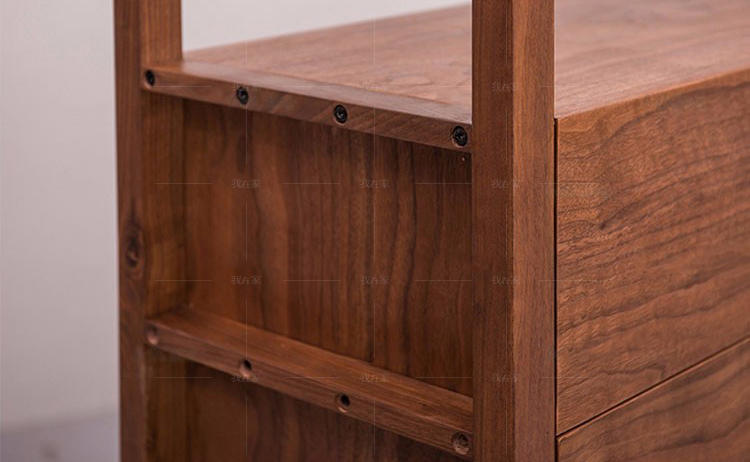 现代北欧风格北欧黑胡桃木抽屉书柜的家具详细介绍