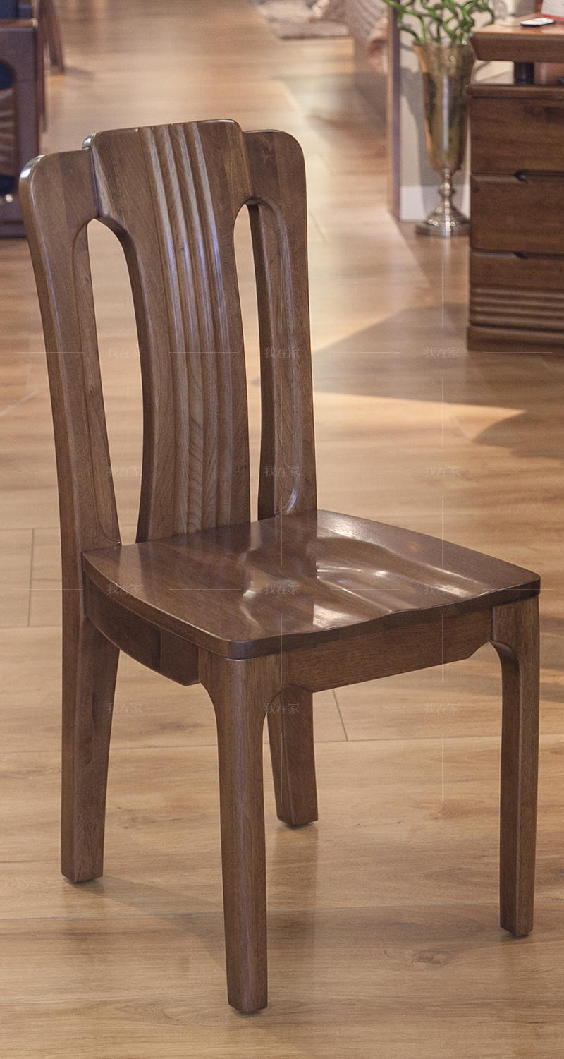 现代实木风格胡桃轩实木餐椅的家具详细介绍