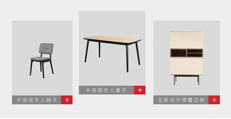 色彩北欧风格卡洛塔夫人餐桌椅的家具详细介绍