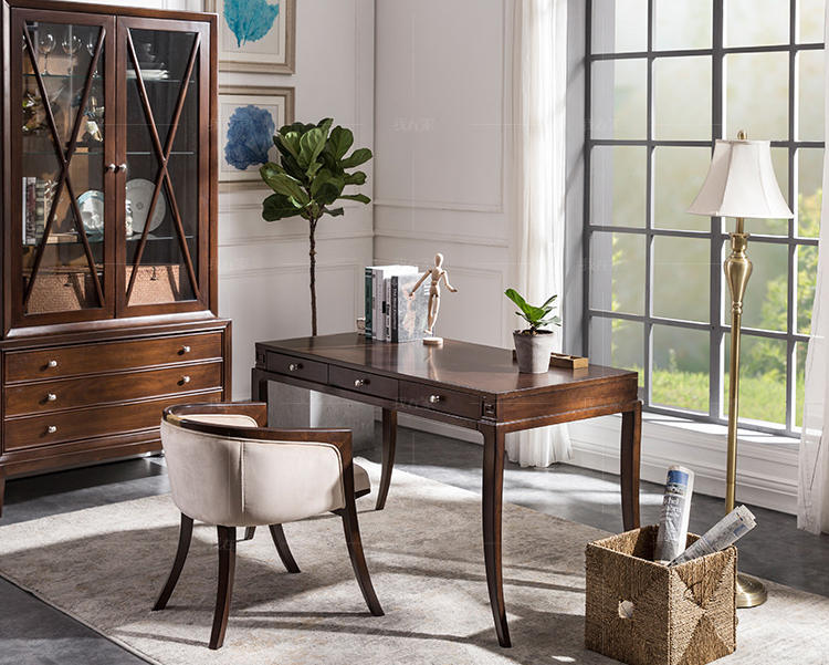 现代美式风格特瑞书桌书椅的家具详细介绍