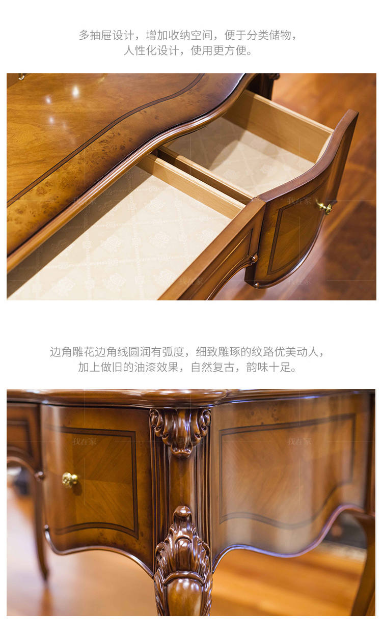 古典欧式风格莱特纳书桌的家具详细介绍